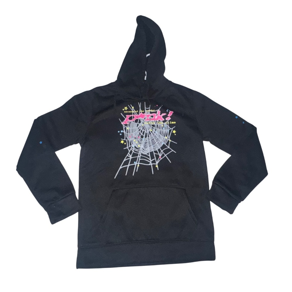 Sp5der Worldwide P*nk Waiter Hoodie Black - Size M - Authentic Design